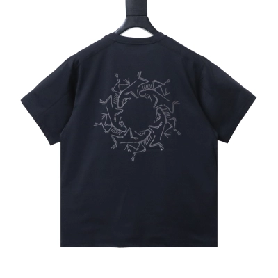 ARC'TERYX 24SS Short-Sleeve T-Shirt — 3M Reflective Little Bird & Lettering Logo Print Black 02
