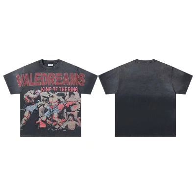 Vale Forever Black Washed Distressed Short-Sleeve T-Shirt Black 01