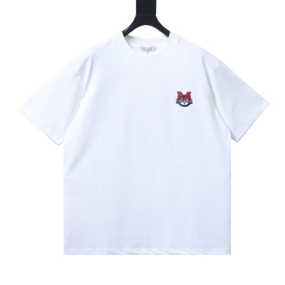 MONCLER Short-Sleeve T-Shirt with Large "M" Appliqué Embroidery on the Back 01