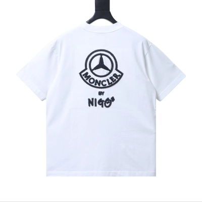 Moncler x NIGO — Spring/Summer 26 Collaboration: Embroidered Crewneck Short-Sleeve T-Shirt White 02