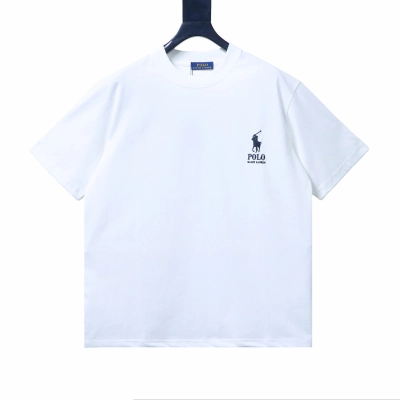 Ralph Lauren Short-Sleeve Shirt with Embroidered Polo Player on the Back White 01