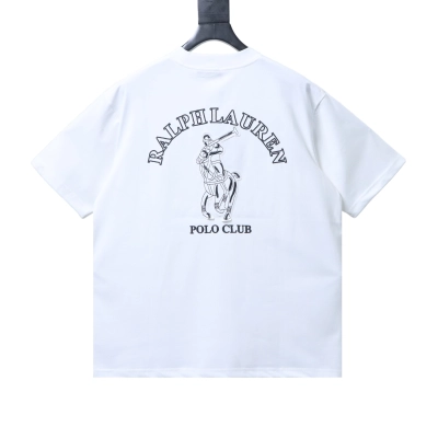 Ralph Lauren Short-Sleeve Shirt with Embroidered Polo Player on the Back White 02