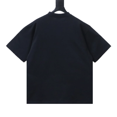 Balenciaga Glossy Double-Layer Pleated Tape Short-Sleeve T-Shirt Black 02
