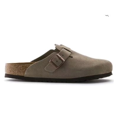 Boston Soft Footbed Suede Leather Taupe 01