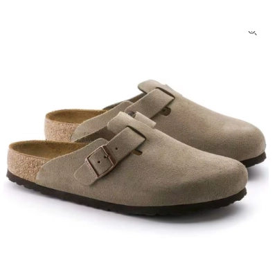Boston Soft Footbed Suede Leather Taupe 02