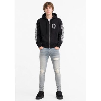 Chrome Hearts Hoodie + AMIRI MX1 Ultrasuede Jeans 01