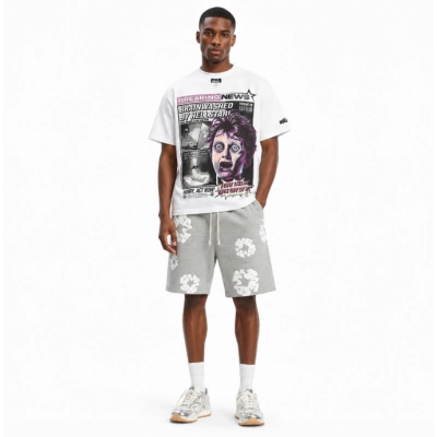 Hellstar T-Shirt 517 + Denim Tears pants Grey White 01