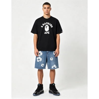 BAPE T-Shirt 134 + Denim Tears pants Black Blue 01