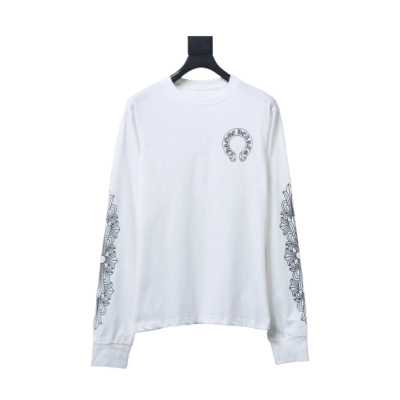 Chrome Hearts 25FW Long-Sleeve T-Shirt with Sanskrit Print on the Back White + Purple Brand Jeans All Black 02