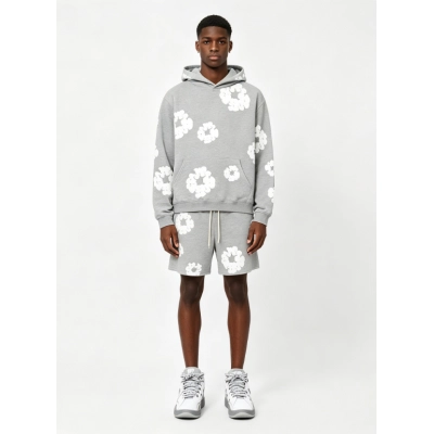 Denim Tears hoodie grey + Denim Tears pants Grey White 01