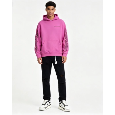 Chrome Hearts Matty Boy Spider Web Hoodie + Purple Brand Slim-Fit Jeans with Distressed Pockets 01