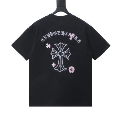 Chrome Hearts Sanskrit Cross Embroidered Short-Sleeve T-Shirt Black 02