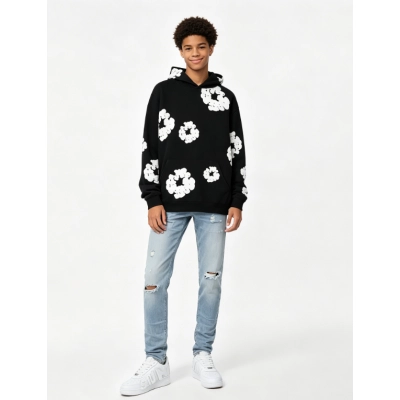 Denim Tears hoodie black + Purple Brand Jeans #9075 01