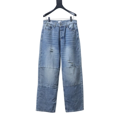 DIOR Distressed Paneled Wide-Leg Jeans 01