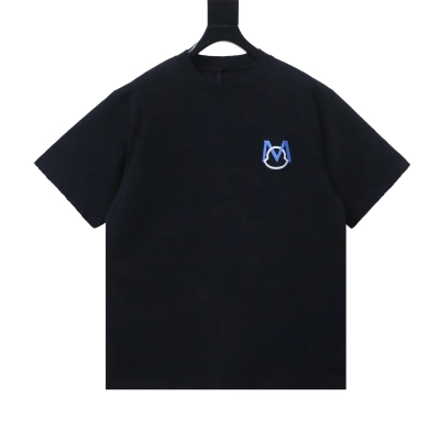 Moncler 26ss Front and Back Embroidered 1952 Short-Sleeve T-Shirt Black 01