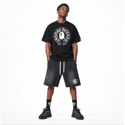 BAPE x Chrome Hearts Baby Milo T-shirt Black + Hellstar shorts pants 705 01