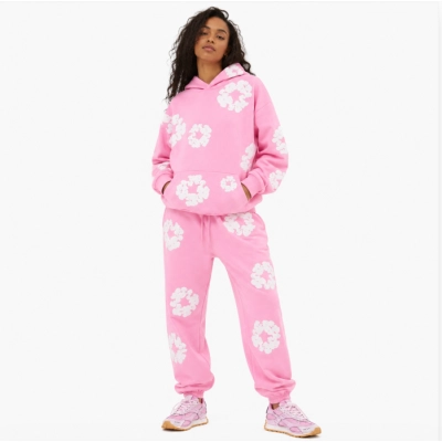 Denim Tears hoodie Pink + Denim Tears Sweatpants Pink 01