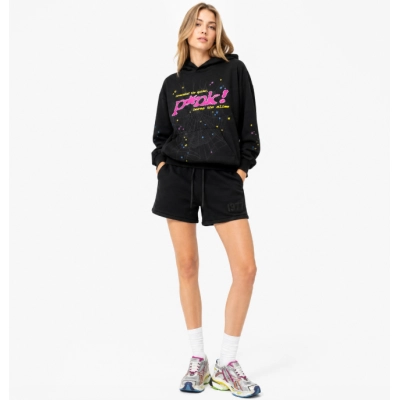 Sp5der Young Thug Black Punk Hoodie + FEAR OF GOD FOG X ESSENTIALS Short 2302 01