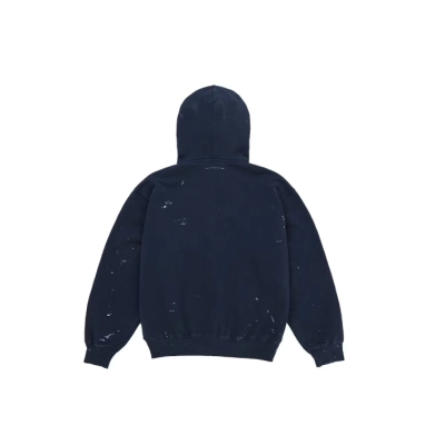 Supreme MM6 Maison Margiela Box Logo Zip Up Hooded Sweatshirt Navy 02