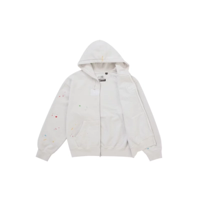 Supreme MM6 Maison Margiela Box Logo Zip Up Hooded Sweatshirt White 02