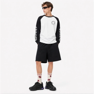 Chrome Hearts 25FW Black Label Patchwork Print Long-Sleeve T-Shirt Black + FEAR OF GOD FOG X ESSENTIALS Short 01