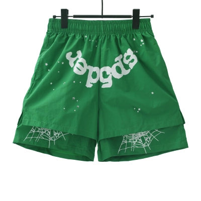 Sp5der OG Web Double Layer Shorts Red/Pink/Green/Blue 200# 02