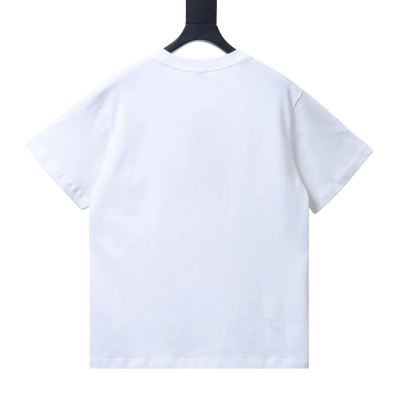 Burberry Gold Thread Horse Embroidery Short-Sleeve T-Shirt White 02