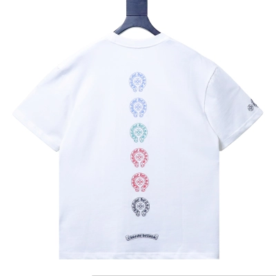 Chrome Hearts Multi-color cross print short-sleeved T-shirt White 02
