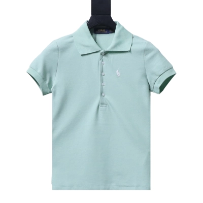 RALPH LAUREN five-button embroidered polo shirt with small horse logo Mint Green 01