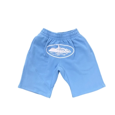 Corteiz OG Alcatraz Shorts Heather Blue 01