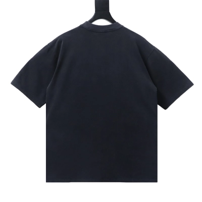 BALENCIAGA Distressed short-sleeved T-shirt with Los Angeles night view 02