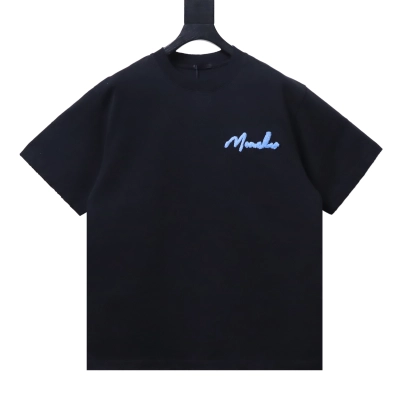 Moncler 26ss M Embroidered Letter Short-Sleeve T-Shirt Black 01