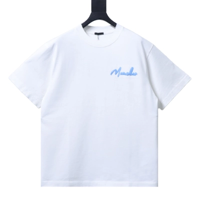 Moncler 26ss M Embroidered Letter Short-Sleeve T-Shirt White 01