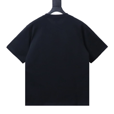 Prada Embossed logo patterned short-sleeved T-shirt Black 02
