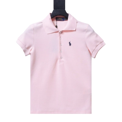 RALPH LAUREN five-button embroidered polo shirt with small horse logo Pink 01