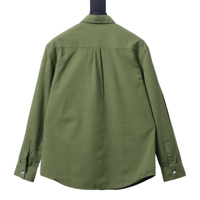 Ralph Lauren linen long-sleeved shirt with small logo and horse embroidery Green 02
