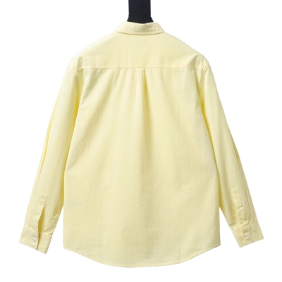 Ralph Lauren linen long-sleeved shirt with small logo and horse embroidery Yellow 02