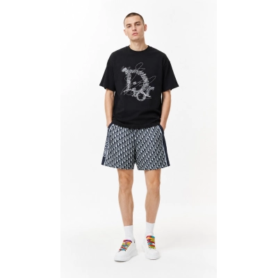 Dior T-Shirt 202542 + Dior Monogram-Print Shorts with Side Webbing Trim 01