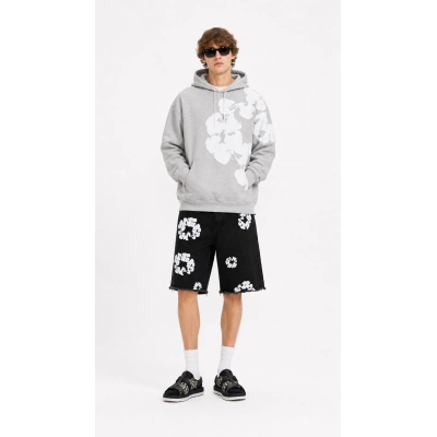 Denim Tears Big Cotton Wreath Hoodie Grey + Denim Tears pants Black 01