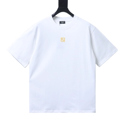 Fendi minimalist FF 3D embroidered short-sleeved T-shirt 01