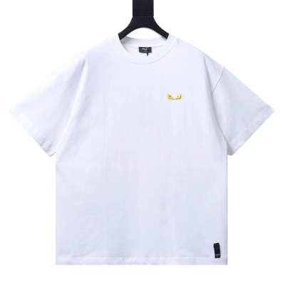 Fendi Monster Small Eyes Embroidered Short-Sleeve T-Shirt White 01