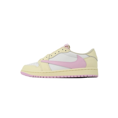 GET Travis Scott x Air Jordan 1 Retro Low OG Muslin Pink IQ7604-100 01