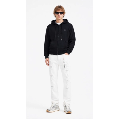  Polo Ralph Lauren Hoodie - Black & white logo + Purple Brand Jeans PU194# 01