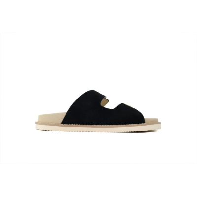 GET Brunello Cucinelli Suede Slide Sandals Black 02