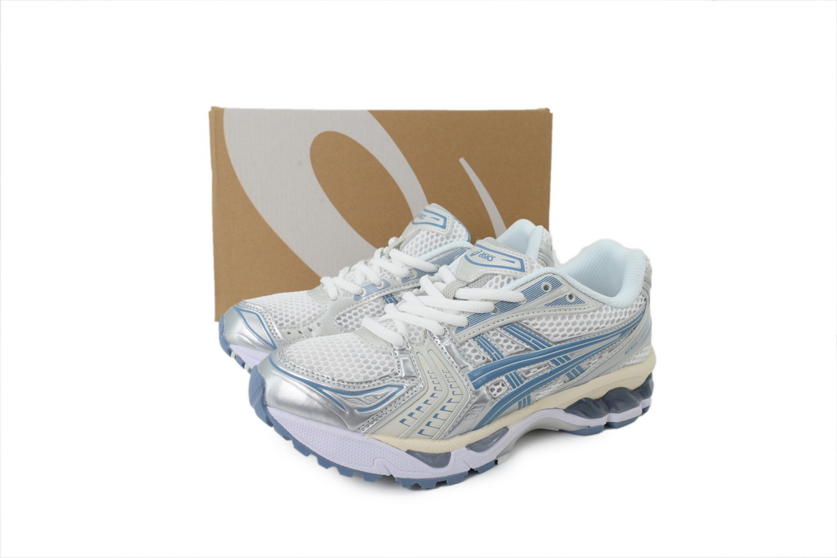 GET ASICS Gel Kayano 14 White Light Navy 1203A537-115