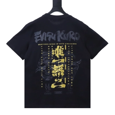 EVISU KURO Gold-Foil Hannya Demon Mask Short-Sleeve T-Shirt Black 02