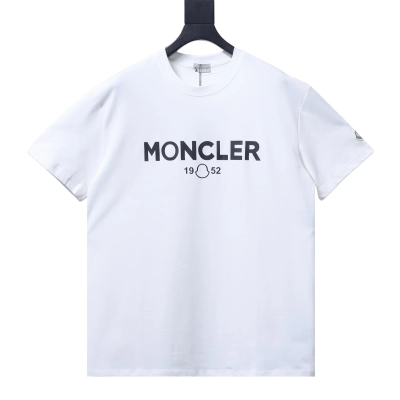 Moncler 1952 Series Classic Large Logo Print Short-Sleeve T-Shirt White 01