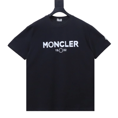 Moncler 1952 Series Classic Large Logo Print Short-Sleeve T-Shirt Black 01