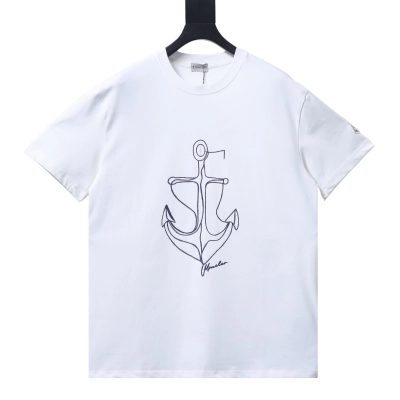 MONCLER MC Short-Sleeve T-Shirt with Anchor Line Motif 01