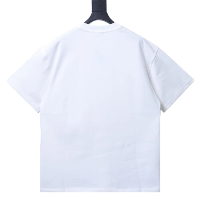 WE11DONE 26SS (Official Website Exclusive) — Distressed, Gradient, Hand-Painted-Style Barrage Logo Print Short-Sleeve T-Shirt White 02